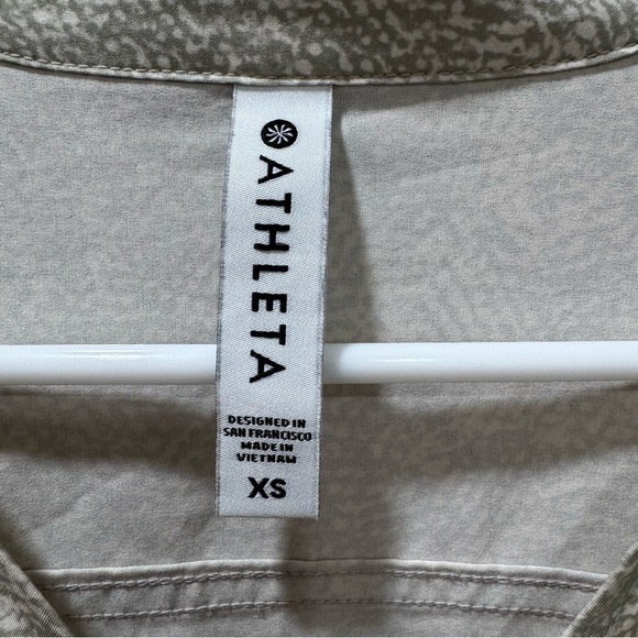 Athleta Grey White Zuma Printed Collared Shirtdress Women's XS Athletic - Picture 5 of 16
